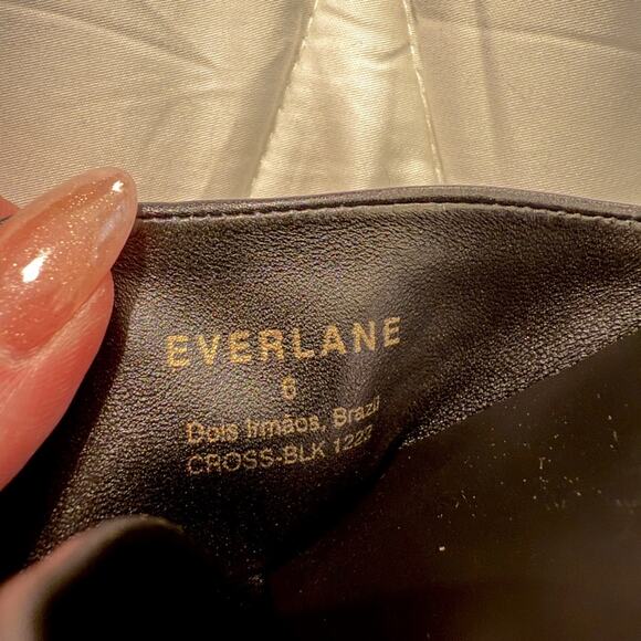 Everlane Day Crossover Sandal Black Leather Flat Slide Size 6 New Comfortable - Picture 6 of 7